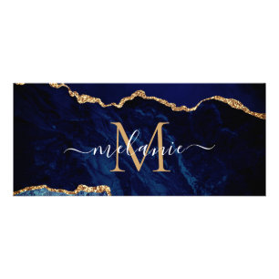 Publicitaria Navy Blue Gold Sparkly su carta nombre tarjeta de 