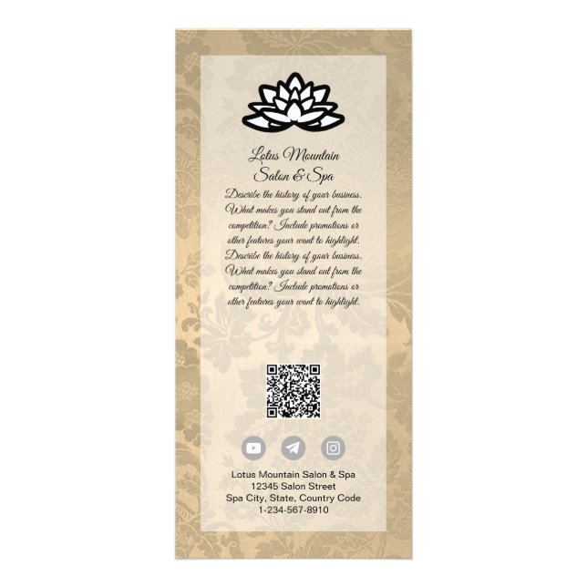 Publicitaria Plantilla de tarjeta de spa Damask Ombre Salon de  (Frente)