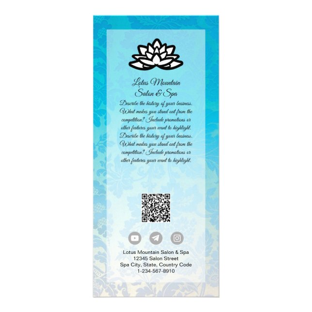 Publicitaria Plantilla de tarjeta de spa Damask Ombre Salon de  (Frente)