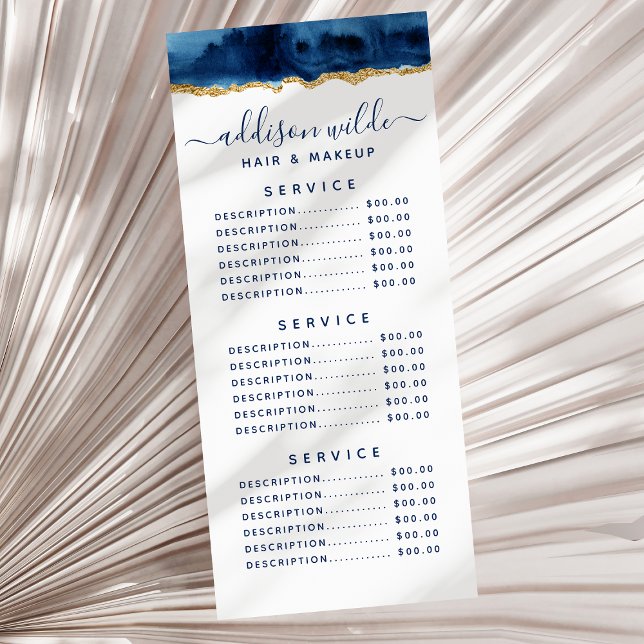 Publicitaria Tarjeta De Bandeja De Agua Azul Y Oro De Marina (Subido por el creador)