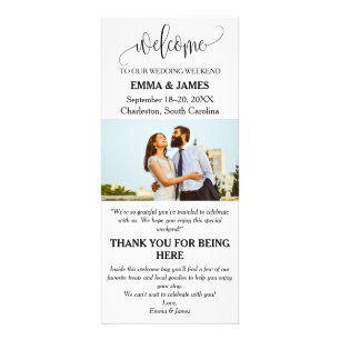Publicitaria Tarjeta de bienvenida para boda de destino