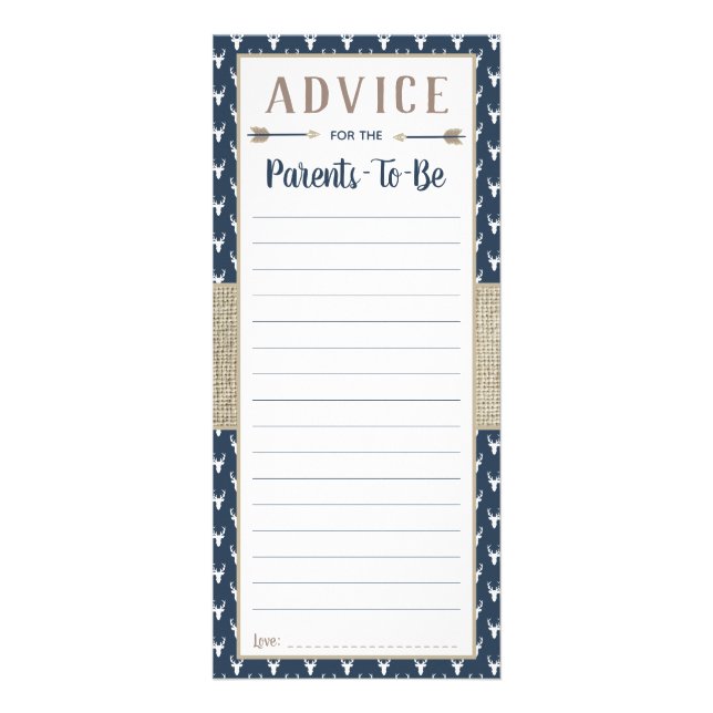 Publicitaria Tarjeta de consejo de ciervos Woodland, Baby Showe (Frente)