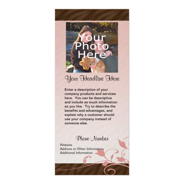 Publicitaria Tarjeta de encargo del estante de la foto, (Frente)