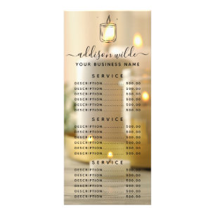 Publicitaria Tarjeta de estante para negocio de velas audaz