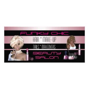 Publicitaria Tarjeta de estante Salón de belleza de cabello ros