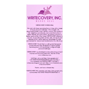 Publicitaria Tarjeta de información de WRITECOVERY