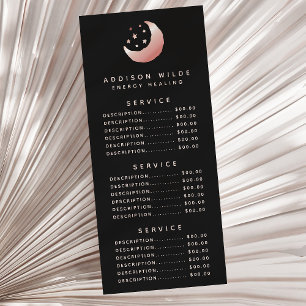 Publicitaria Tarjeta de precio de luna creciente de oro rosa ce