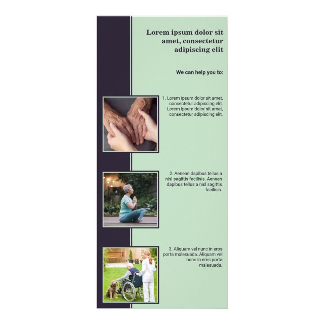 Publicitaria Tarjeta de rack Aged Home Care Services (Frente)