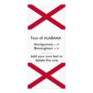 Publicitaria Tarjeta de rack con bandera de Alabama, EE.UU.