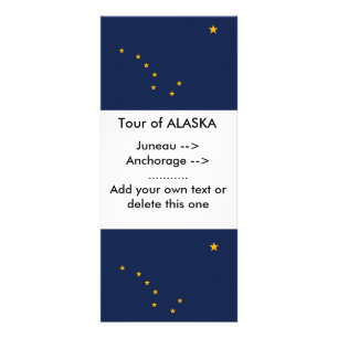 Publicitaria Tarjeta de rack con bandera de Alaska, EE.UU.