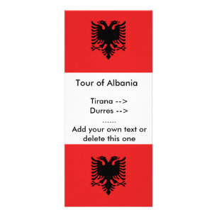 Publicitaria Tarjeta de rack con bandera de Albania