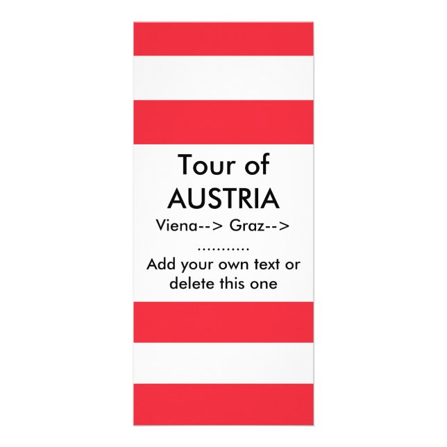 Publicitaria Tarjeta de rack con bandera de Austria (Frente)