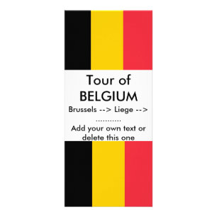 Publicitaria Tarjeta de rack con bandera de Bélgica