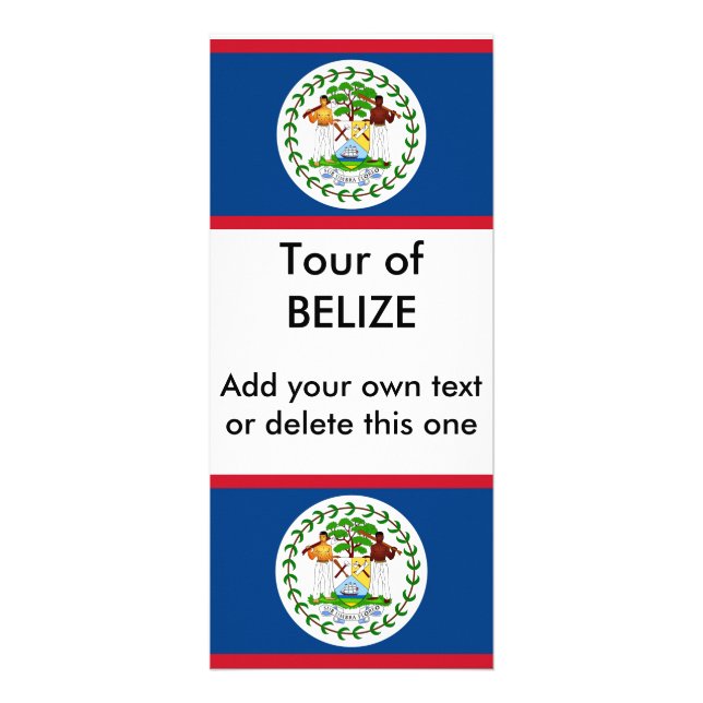 Publicitaria Tarjeta de rack con bandera de Belice (Frente)