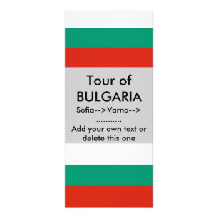 Publicitaria Tarjeta de rack con bandera de Bulgaria