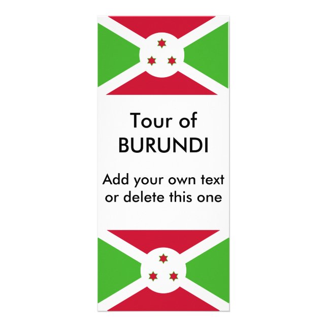 Publicitaria Tarjeta de rack con bandera de Burundi (Frente)