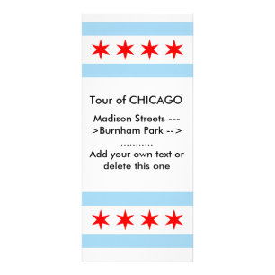 Publicitaria Tarjeta de rack con bandera de Chicago, Illinois, 