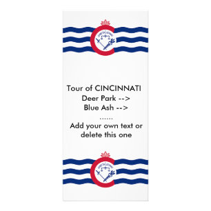 Publicitaria Tarjeta de rack con bandera de Cincinnati, EE.UU.