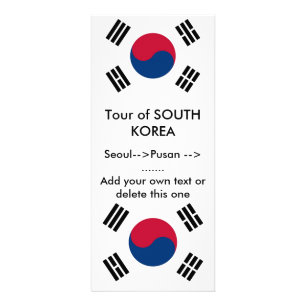 Publicitaria Tarjeta de rack con bandera de Corea del Sur