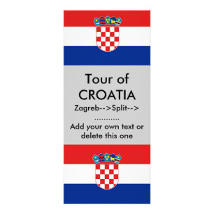 Publicitaria Tarjeta de rack con bandera de Croacia