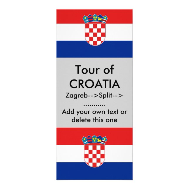 Publicitaria Tarjeta de rack con bandera de Croacia (Frente)