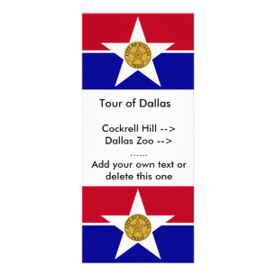 Publicitaria Tarjeta de rack con bandera de Dallas, EE.UU.