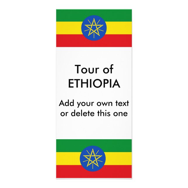 Publicitaria Tarjeta de rack con bandera de Etiopía (Frente)