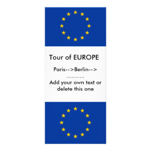 Publicitaria Tarjeta de rack con bandera de Europa