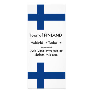 Publicitaria Tarjeta de rack con bandera de Finlandia