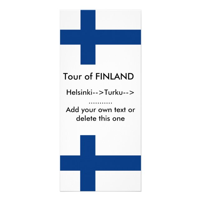 Publicitaria Tarjeta de rack con bandera de Finlandia (Frente)