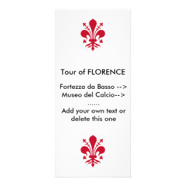 Publicitaria Tarjeta de rack con bandera de Florencia, Italia
