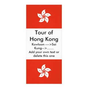 Publicitaria Tarjeta de rack con bandera de Hong Kong, China