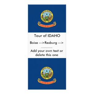 Publicitaria Tarjeta de rack con bandera de Idaho, EE.UU.