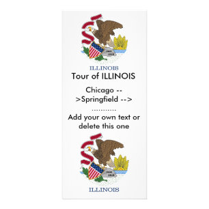 Publicitaria Tarjeta de rack con bandera de Illinois, EE.UU.