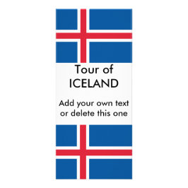 Publicitaria Tarjeta de rack con bandera de Islandia
