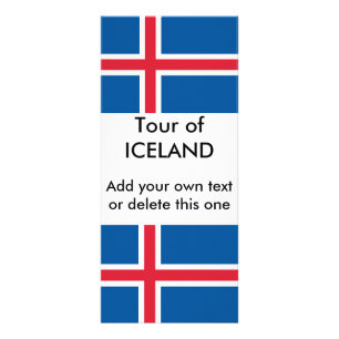 Publicitaria Tarjeta de rack con bandera de Islandia