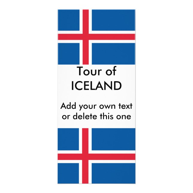 Publicitaria Tarjeta de rack con bandera de Islandia (Frente)