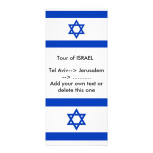Publicitaria Tarjeta de rack con bandera de Israel