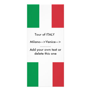 Publicitaria Tarjeta de rack con bandera de Italia