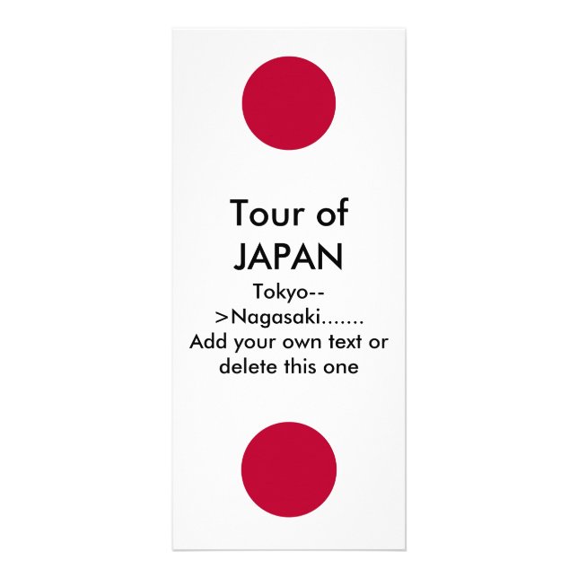 Publicitaria Tarjeta de rack con bandera de Japón (Frente)