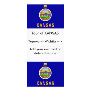 Publicitaria Tarjeta de rack con bandera de Kansas, EE.UU.