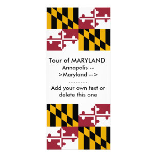 Publicitaria Tarjeta de rack con bandera de Maryland, EE.UU.