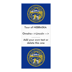 Publicitaria Tarjeta de rack con bandera de Nebraska, EE.UU.