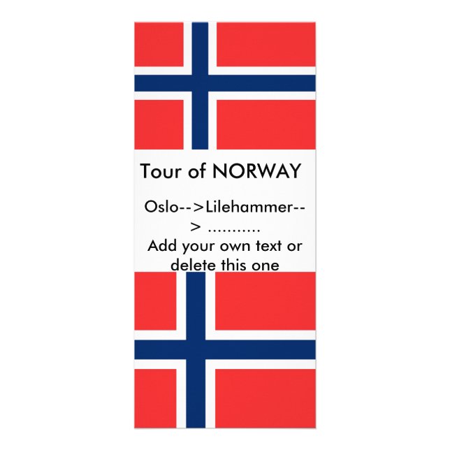 Publicitaria Tarjeta de rack con bandera de Noruega (Frente)