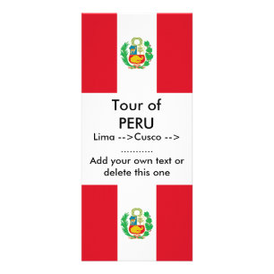Publicitaria Tarjeta de rack con bandera de Perú