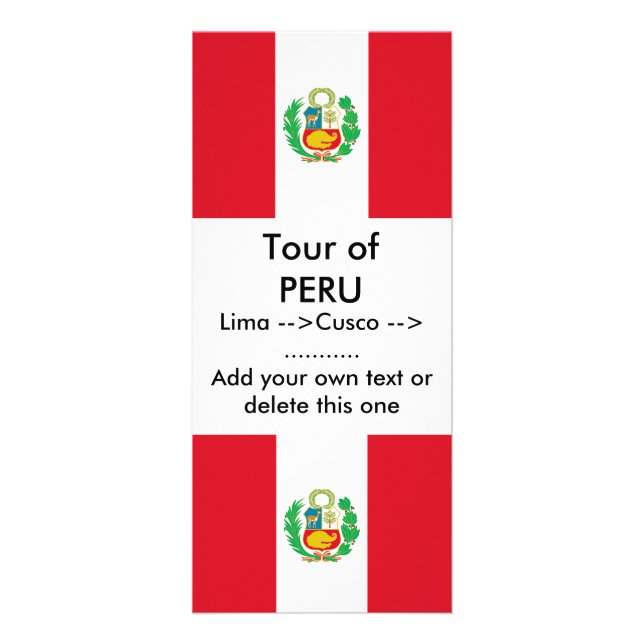 Publicitaria Tarjeta de rack con bandera de Perú (Frente)