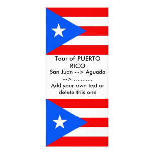 Publicitaria Tarjeta de rack con bandera de Puerto Rico, EE.UU.