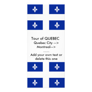 Publicitaria Tarjeta de rack con bandera de Quebec, Canadá