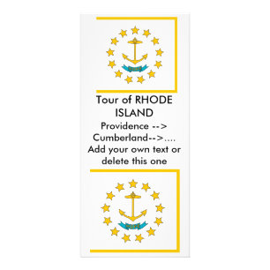 Publicitaria Tarjeta de rack con bandera de Rhode Island, EE.UU