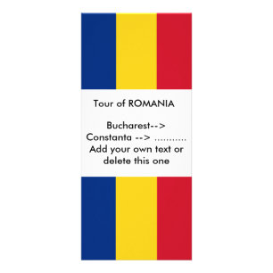 Publicitaria Tarjeta de rack con bandera de Rumania